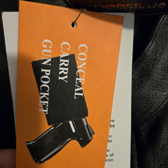 Black Leather Motorcycle Jacket with Stand-Up Collar - Picture 7 of 8